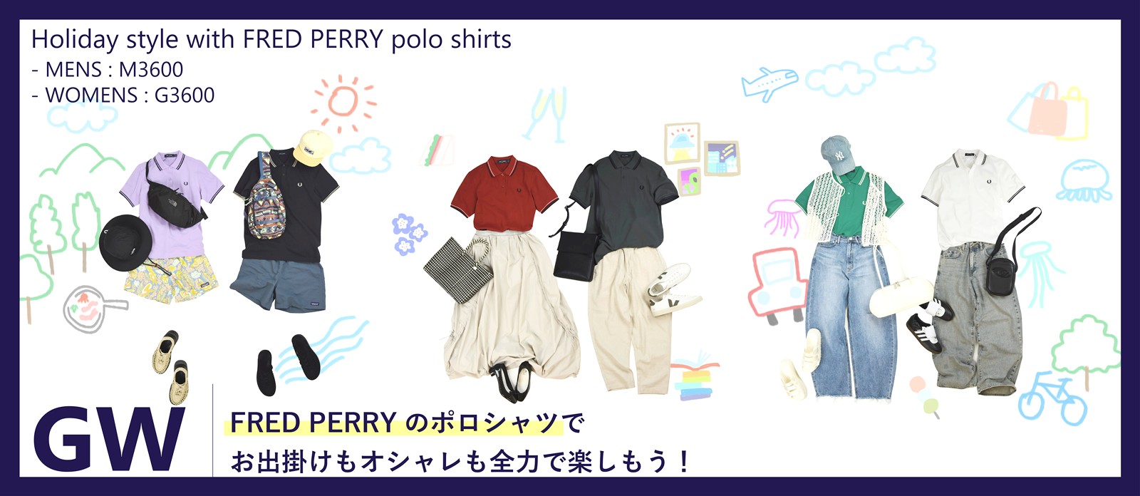 GW,ゴールデンウィーク,FRED PERRY,フレッドペリー,ポロシャツ