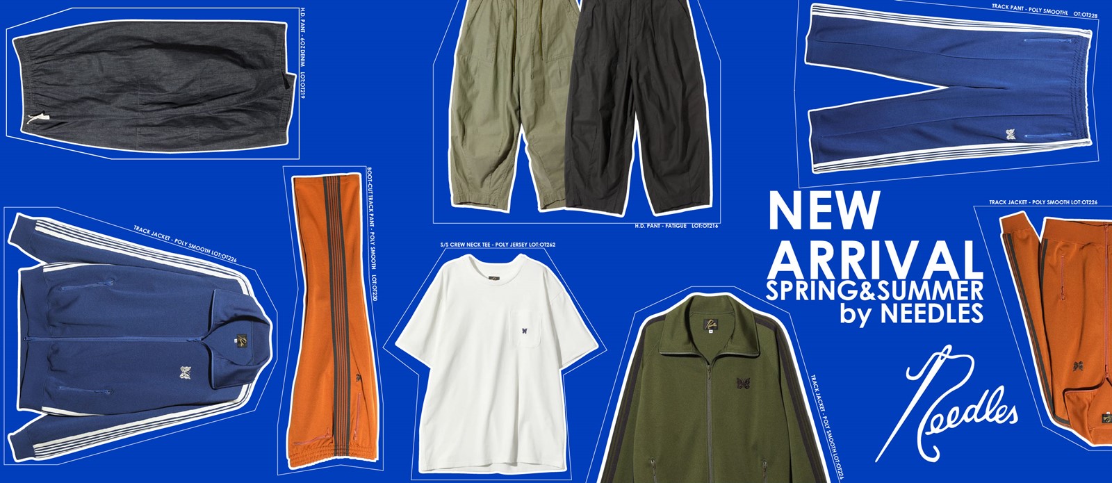 Needles 24ss TRACK めんどかっ CREW NECK SET 上L下Mサイズ｜ジョガー 